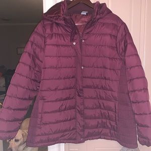 Burgundy Puffer Jacket